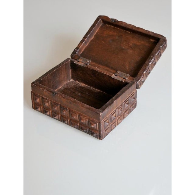 Rustic Brutalist Wooden Box, 1950s For Sale - Image 3 of 5
