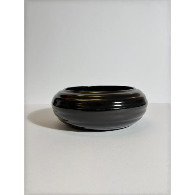 Art Deco English Black Glazed Stoneware Bowl by Doulton Lambeth, 1930s For Sale - Image 3 of 10