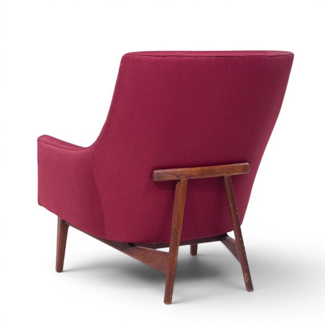 Mid 20th Century Jens Risom a-Chair Mid Century Walnut Lounge Chair For Sale - Image 5 of 9