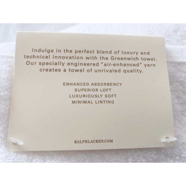 Traditional Ralph Lauren Greenwich 3 Piece White Bath Towel Set New Condition With Tags Late 20th Century For Sale - Image 3 of 11