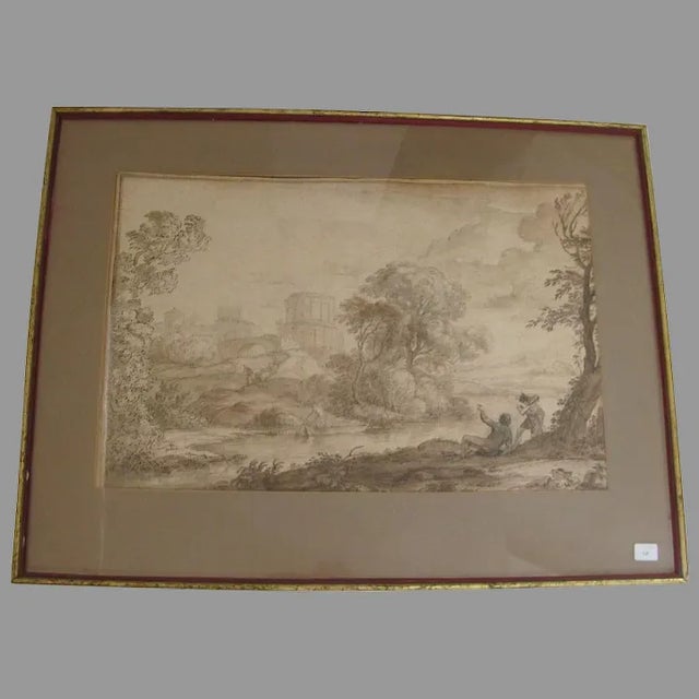 17th Century Landscape Ink Wash For Sale - Image 10 of 10