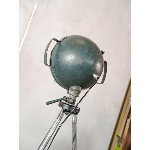 Military Spotlight Floor Lamp on Original Tripod from Bosch Eisemann, 1960s For Sale - Image 17 of 18