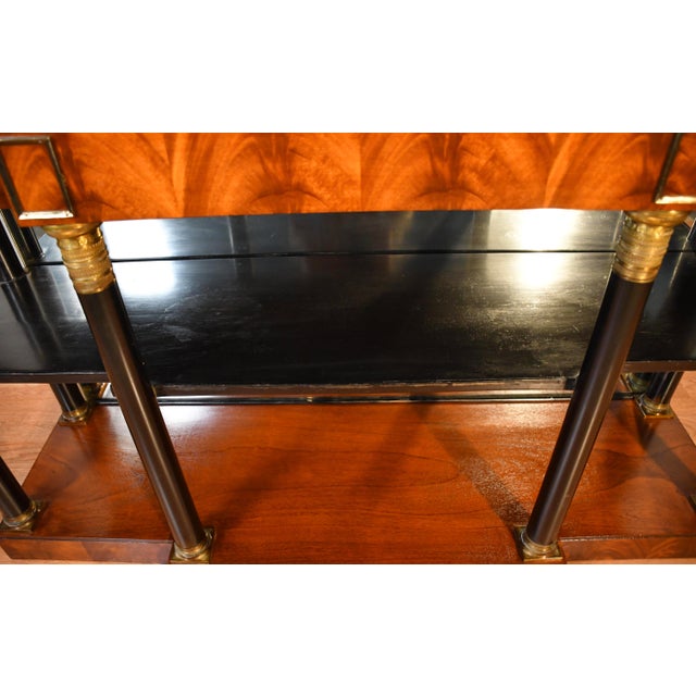 1920s Antique French Empire Flame Mahogany Mirror Back Console Table For Sale - Image 18 of 18