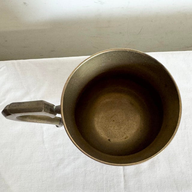 Vintage Engraved Brass Cup/Mug For Sale In Miami - Image 6 of 7