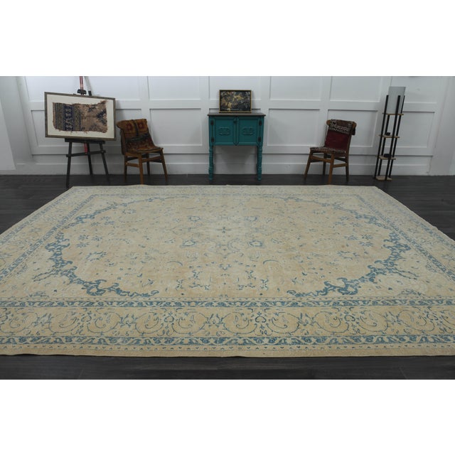 1970s Vintage Persian Handmade Wool Cotton Orange Area Rug For Sale - Image 11 of 11