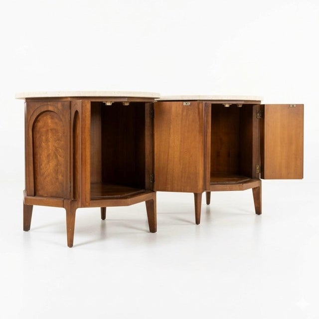 Wood Thomasville Mid-Century Modern Sculptural Burlwood Nightstands, C. 1960s, Attributed For Sale - Image 7 of 12