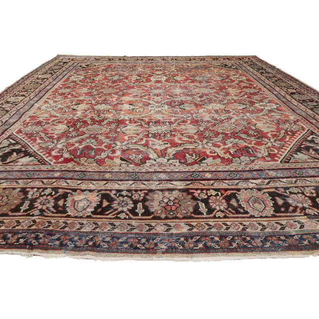 Rustic Vintage Persian Mahal Rug, 10'08 X 14'01 For Sale - Image 3 of 10