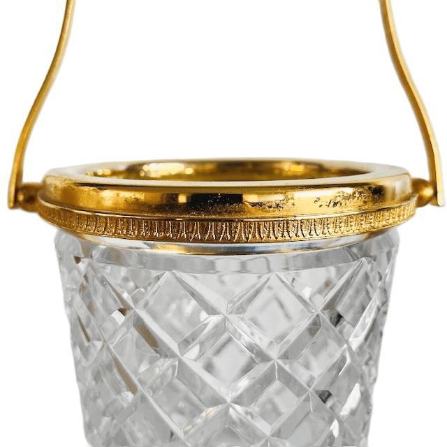 Mid-Century Modern Crystal Ice Bucket in 24K Gold Plated, 1950s For Sale - Image 5 of 6