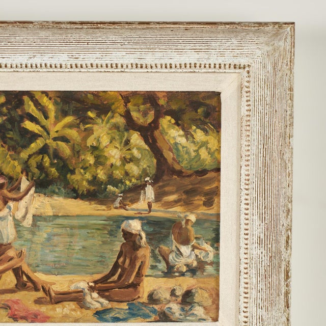 Pair of Tropical Haitian Paintings of Haitians at Work by Werner Jaegerhuber For Sale In West Palm - Image 6 of 18
