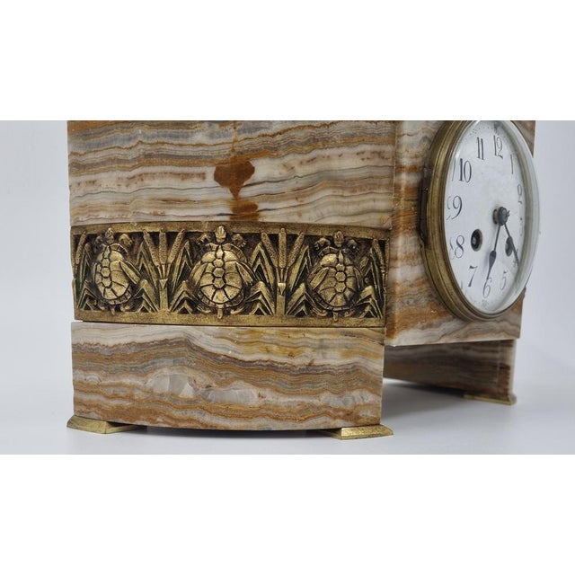 1920s Art Deco Bronze Clack Garniture Set by Suzanne Bizard, 1920s, Set of 3 For Sale - Image 5 of 18