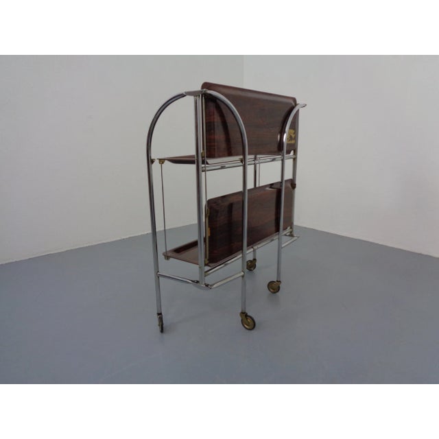 Vintage Optic Rosewood Pressalit Tea Cart, 1970s For Sale - Image 11 of 18