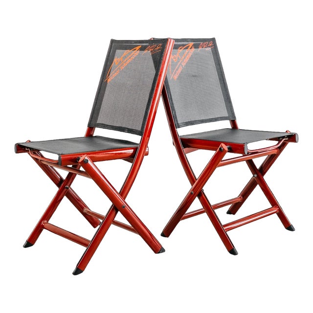 F1 Memorabilia Folding Chairs in tribute of Michael Schumacher, 2000s, Set of 2 For Sale