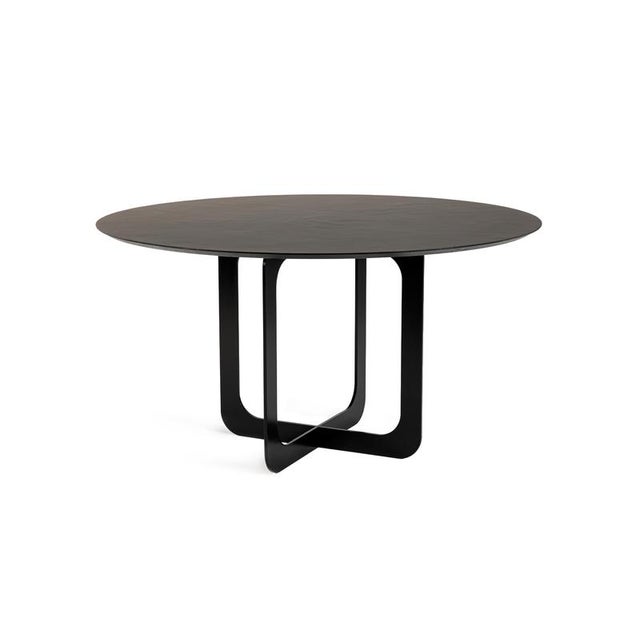 Stone Dark Brown Settanta 1400 Round Dining Table by Disain1971 Dimensions: D 140 x H 75 cm Materials: Dark brown steel...