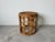 Vintage Boho Chic Tortoise Shell Finish Bamboo Cane Top Drum Side Table/ Sold For Sale In Miami - Image 6 of 8
