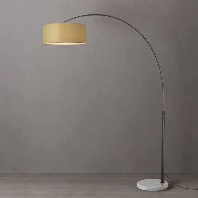 Nova 1960s 92" Mid Century Modern Float Floor Lamp With Avocado Fabric Shade For Sale - Image 4 of 5