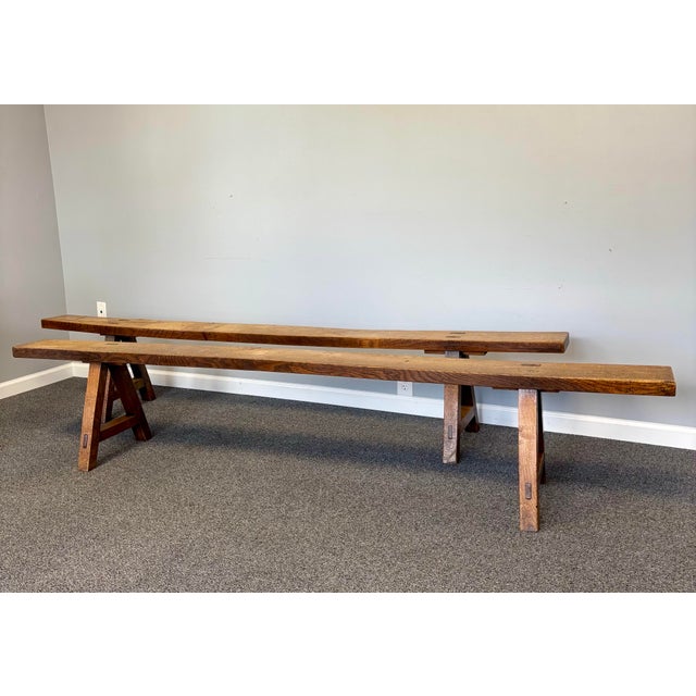 Wood Late 19th Century French Benches - A Pair For Sale - Image 7 of 9