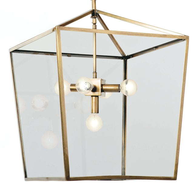 Transitional Regina Andrew Camden Lantern in Natural Brass For Sale - Image 3 of 5