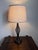 Light beige linen shade (gray trim) + black-brown twisted iron body, built-in LED, warm soft light. Fits American...