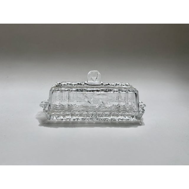 Vintage Federal Glass Co. Style Covered Cut Glass Butter Dish For Sale - Image 17 of 17