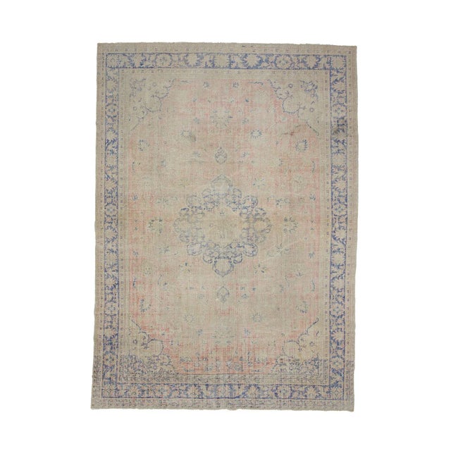 Textile Distressed Vintage Oushak Rug- 8′2″ × 11′8″ For Sale - Image 7 of 7