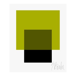 The Interaction of Black and Leaf Green Fine Art Print 25" X 30" by Liz Roache For Sale