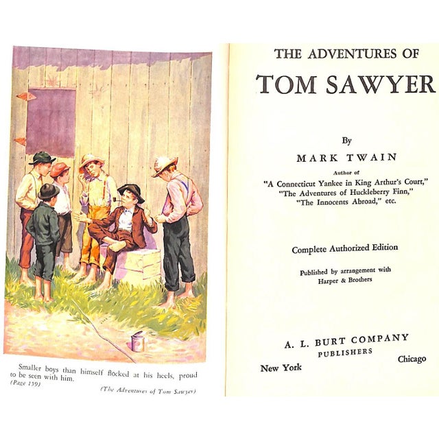 Traditional "The Adventures of Tom Sawyer" 1920 Twain, Mark For Sale - Image 3 of 5