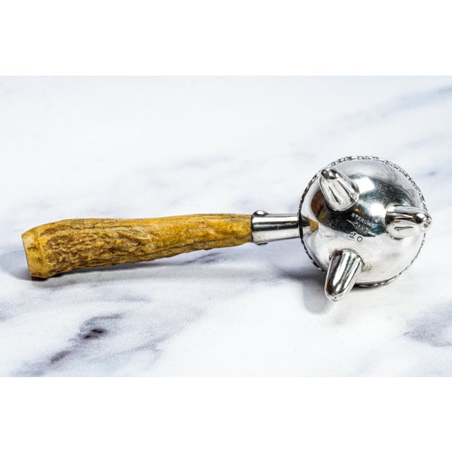 Stately Antique Cigar Lighter Antler Handle Sterling Silver Tobacciana For Sale - Image 11 of 12