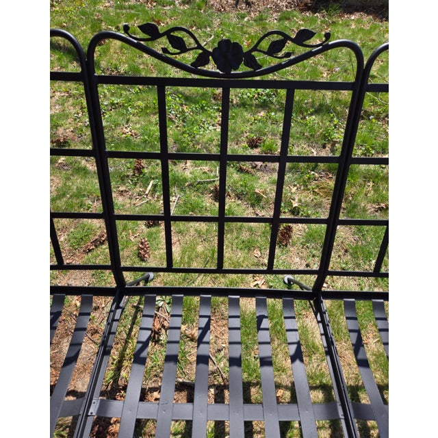Mid-Century Modern Vintage Woodard Wrought Iron Outdoor Patio Furniture For Sale - Image 3 of 8