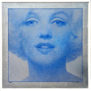 Bert Stern “Marilyn (Head Shot)” Blue Silkscreen Portrait Print on Silver Foil Ed. 47/100, Mid 20th Century For Sale