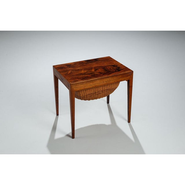 1960s Vintage Danish Sewing Table in Rosewood by Severin Hansen, 1960 For Sale - Image 5 of 11