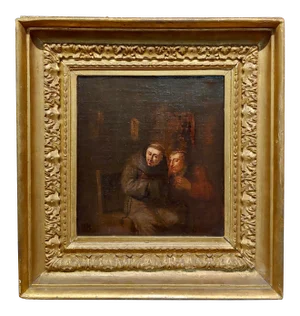 Egbert Van Heemskerck the Younger-Confession to a Monk-18th C. Oil Painting