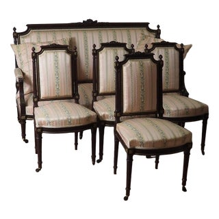 Vintage French Empire Style Sofa and Chairs, 1930s, Set of 5 For Sale