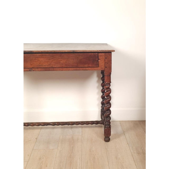 English English Oak Barley Twist Tavern Table With Drawer, 18th Century For Sale - Image 3 of 11
