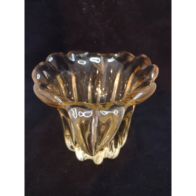 Vintage Murano Style Gold Handled Art Glass Vase For Sale In Phoenix - Image 6 of 7