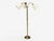 1970s Swedish Modern, Three Light Floor Lamp, Reeded Brass, Fabric, Sweden For Sale - Image 4 of 13