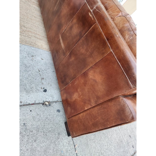 1980's Brown Leather Sofa For Sale - Image 11 of 11