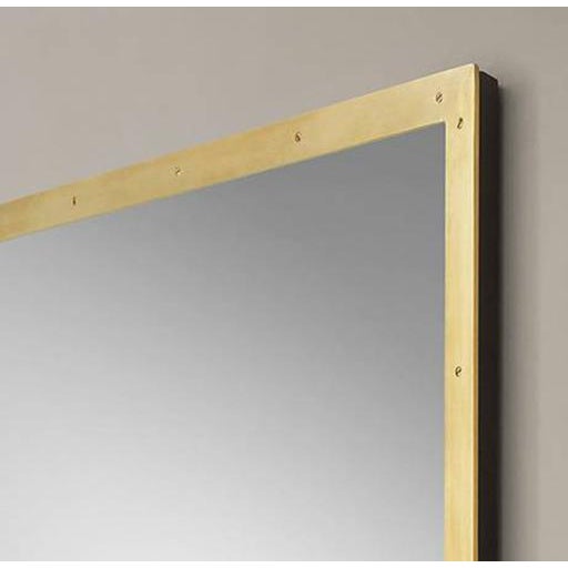 Restoration Hardware Brass Rivet Metal Frame Floor/Wall Mount Mirror