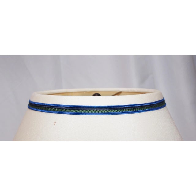 Pair Vintage Malachite Stone Lamps With Lapiz Lazuli Accents For Sale - Image 9 of 12