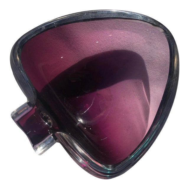 1970's Murano Purple Club Shaped Ashtray For Sale