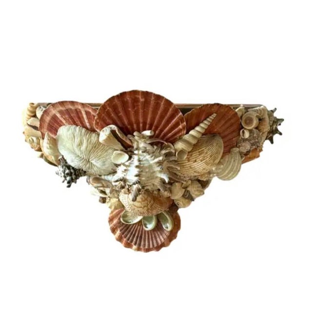 Late 20th Century Vintage Pair of Shell-Encrusted Wall Sconces For Sale - Image 5 of 13