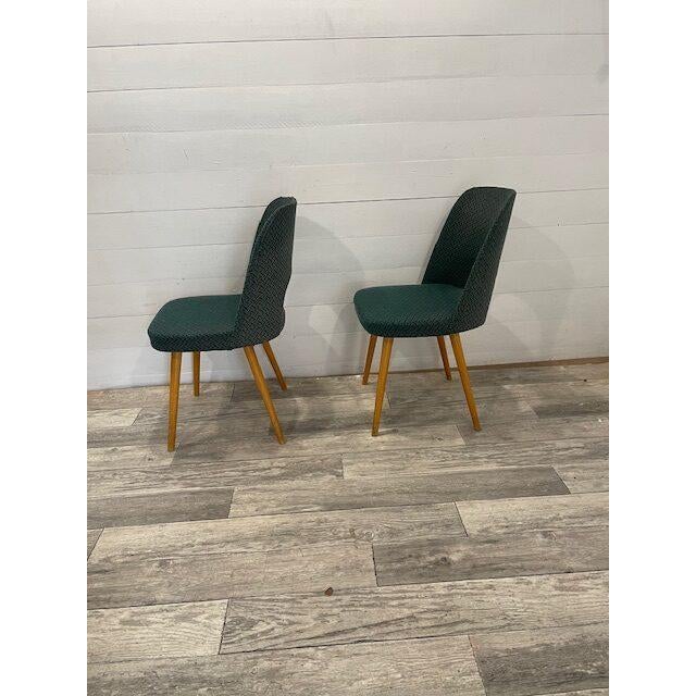 Vintage Lollypop Chairs in Green Upholstery by Antonin Suman, 1960, Set of 2 For Sale - Image 4 of 9