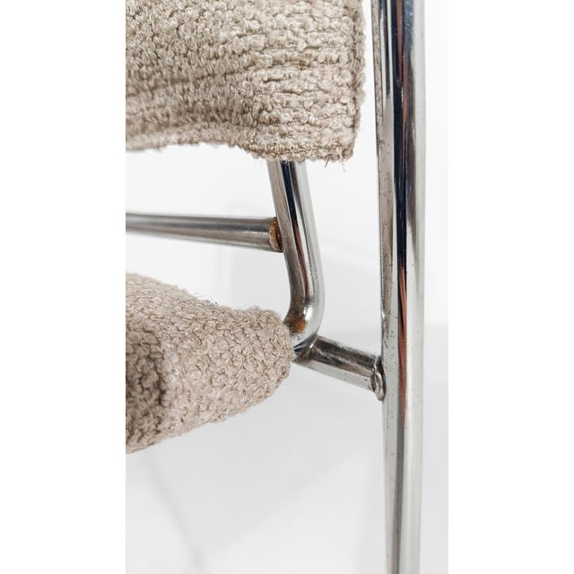 Stackable Chrome Chairs with Ecru Bouclé Seats by Kazhide Takahama for Simon Gavina, 1970s, Set of 8 For Sale - Image 13 of 18