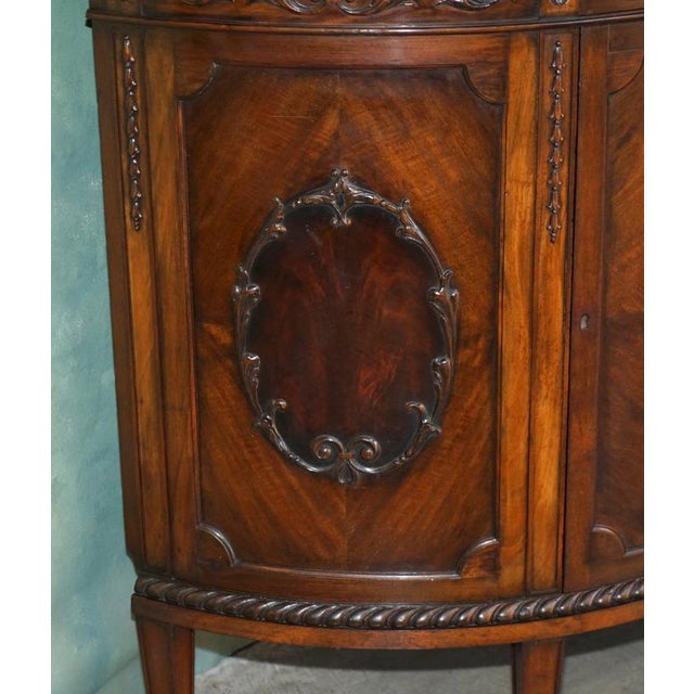 Antique Victorian Flamed Hardwood Demi Lune Sideboard, 1880 For Sale - Image 10 of 18