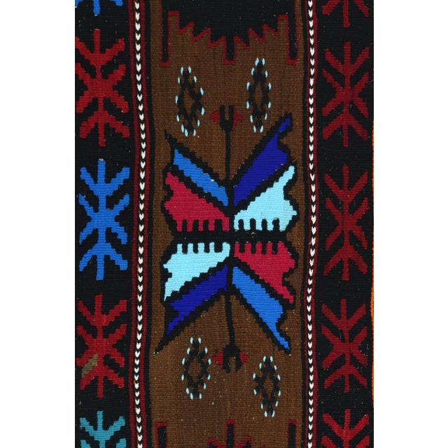 Red Vintage Turkish Kilim Rug Runner -3′3″ × 10′9″ For Sale - Image 8 of 13