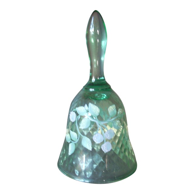 Vintage Green Fenton Glass Bell Chairish