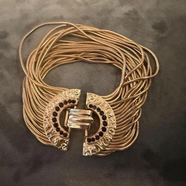 2000s Art Deco Style Women's Costume Jewelry Italian Vintage Bracelet For Sale - Image 9 of 10