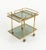 Midcentury amazing serving bar cart in a brass structure with bamboo effect and smoked glass shelves, the upper one...