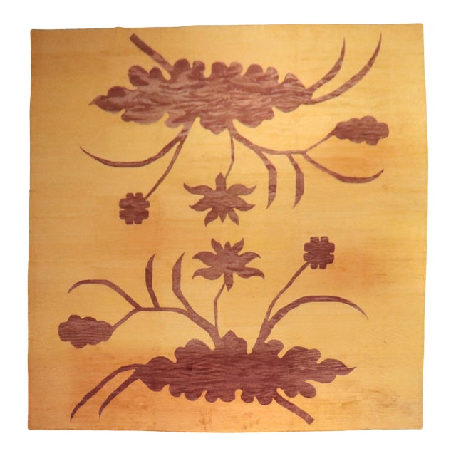 Zabihi Collection Modern Floral Orange Brown Oversize Tibetan Rug - 12'8" x 17'6" For Sale