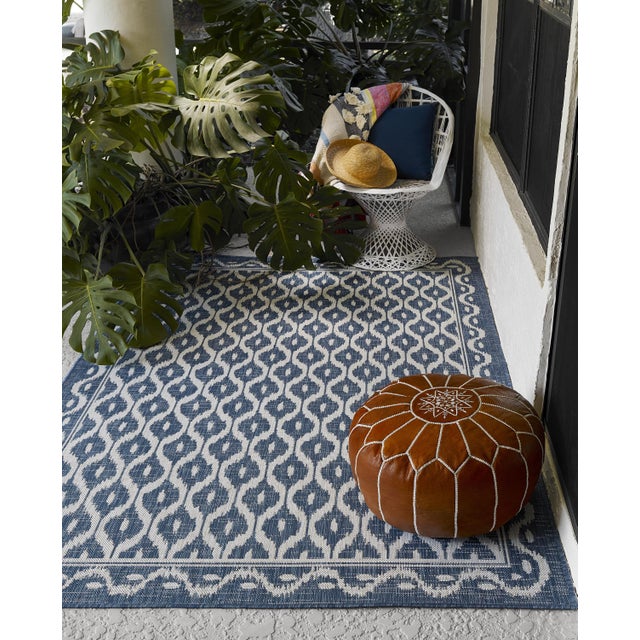 Blue Momeni Contemporary Indoor/Outdoor Riviera Sail Rug in Blue, 9' x 12' For Sale - Image 8 of 10