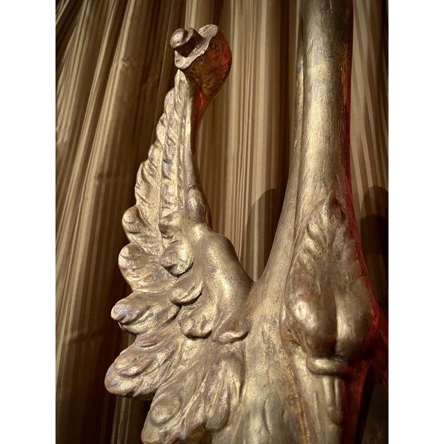Ittalian Artist, Empire Period Decorative Swan Sculptures, 1800s, Giltwood, Set of 2 For Sale - Image 11 of 13
